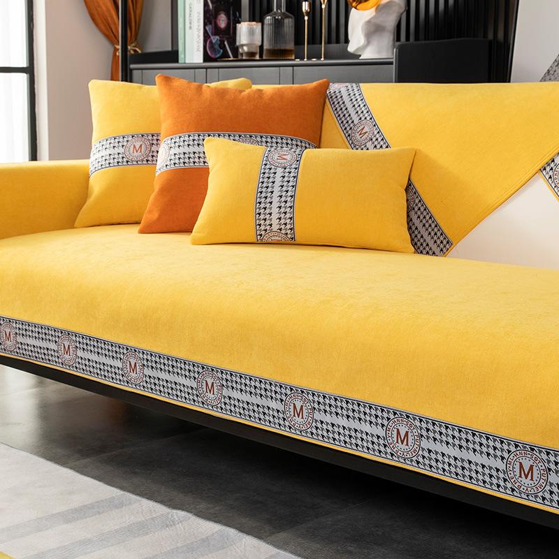 

Chenille Universal Sofa Cushion Non-Slip Armrest Backrest Towel Cover for Fabric and Leather Couches All Seasons 70*70