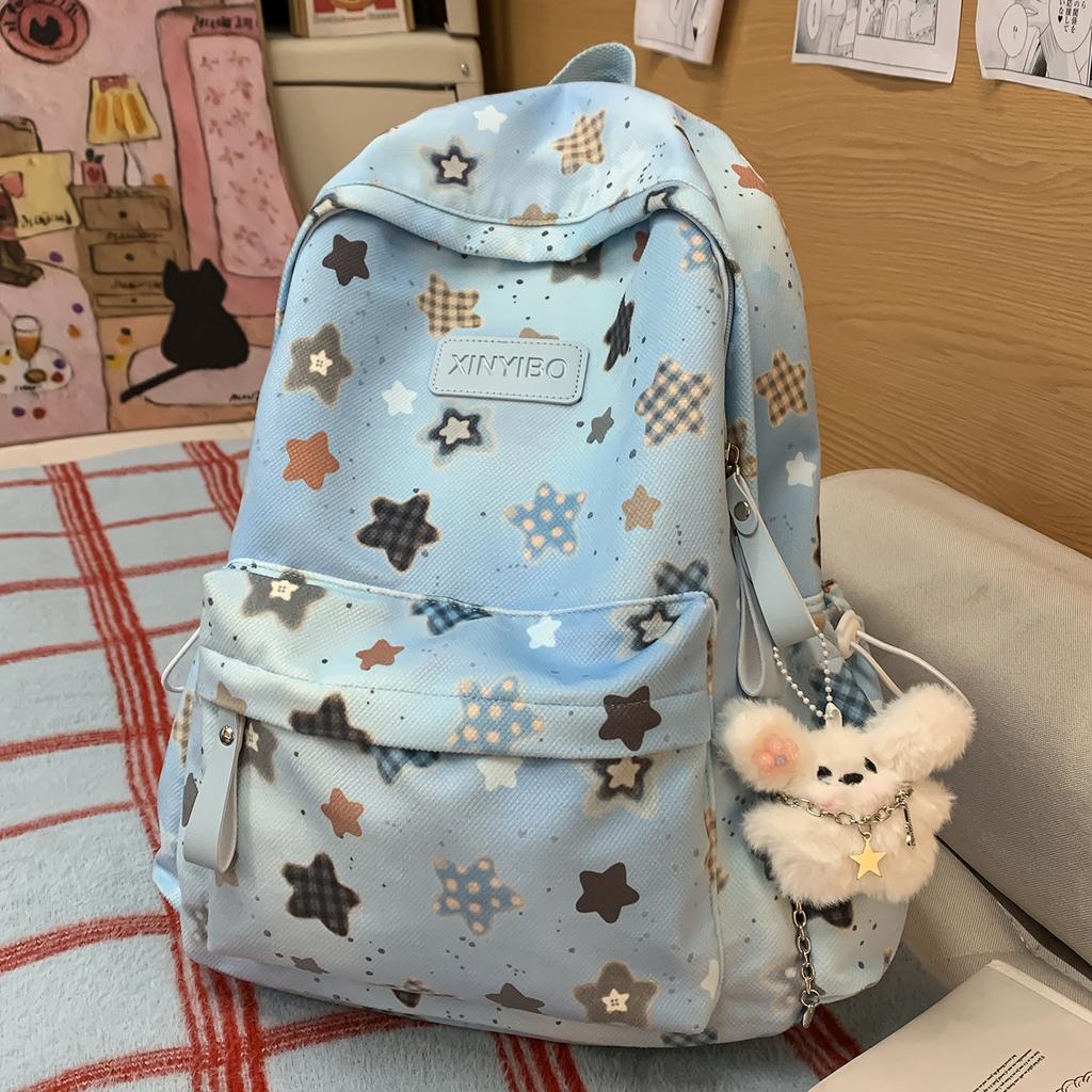Schoolbag Female Junior High School High School Student Casual Printing Korean Version Niche Ins Backpack Mori College Student Computer Backpack