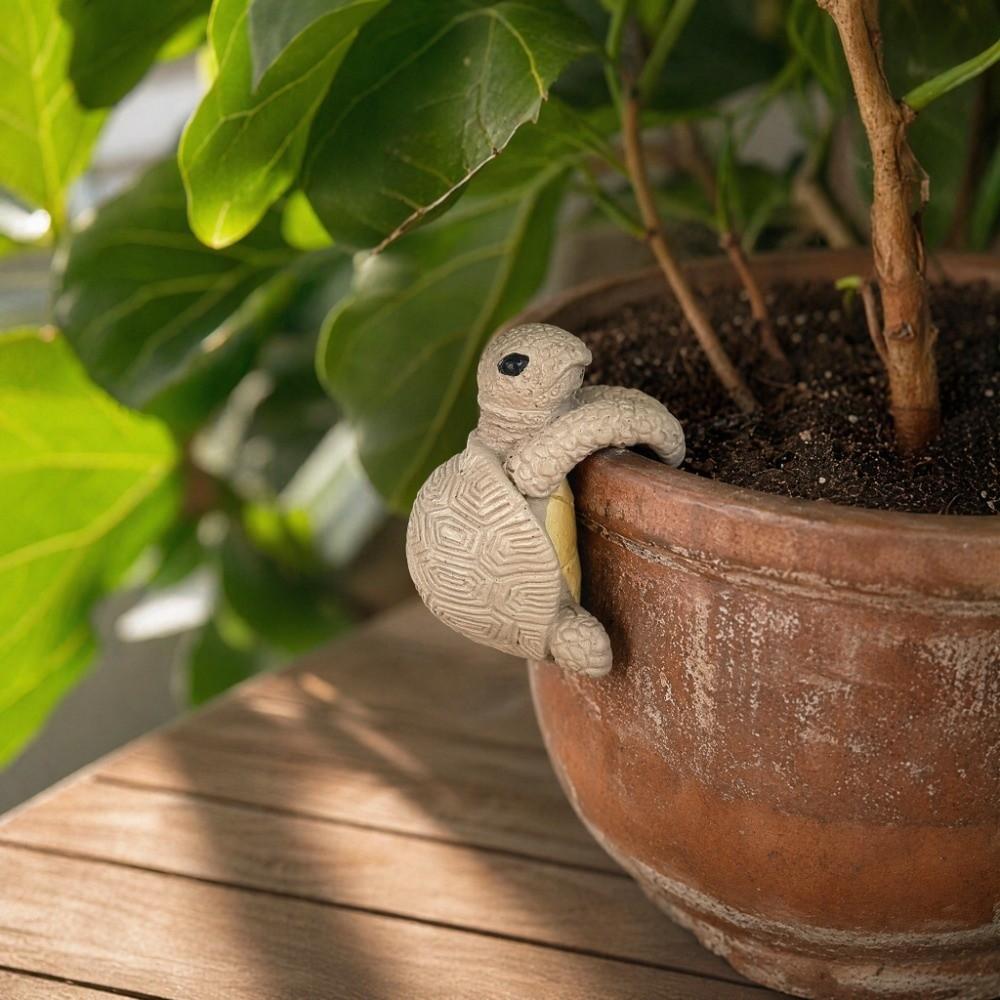Potted Plant Partner Tortoise Climbing Garden Statue Garden Figurine  Home Living Room