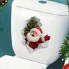 Cartoon Wall-breaking Santa Claus Christmas Tree Toilet Wall Stickers Bathroom Decorative Wall Stickers