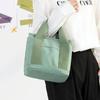Women Small Bag with Zipper Fashion Lady Single Shoulder Portable Thickened Canvas Mobile Phone Bucket Tote Bag