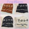 Knitted Beanie Hat For Women With Floral Pattern And Cold Weather Warmth Perfect For Autumn And Winter