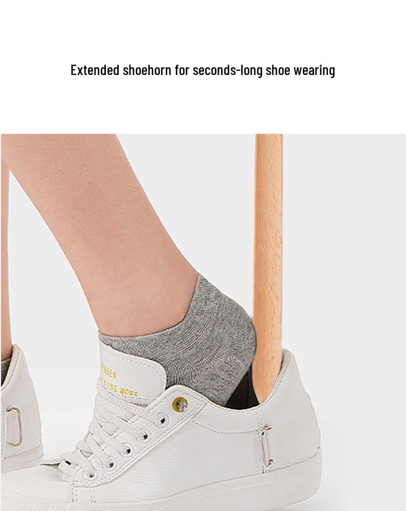 Long Handle Wooden Magnetic Shoehorn - Easy Shoe Lifting for Elderly and Pregnant Women