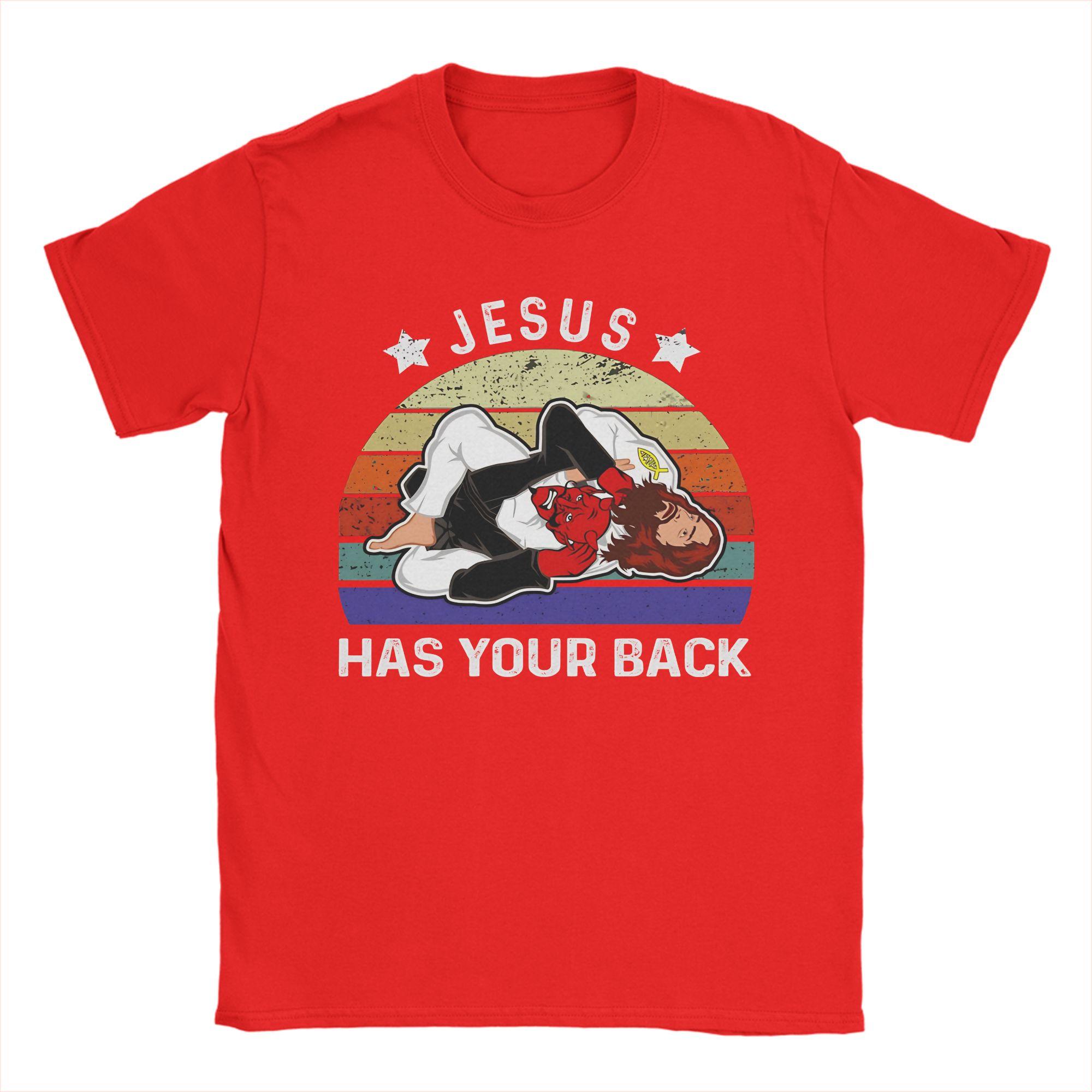 

Jesus Has Your Back Jiu Jitsu Accessories Unisex Women T Shirt Cotton Tee Graphic Printed Tshirt Clothes S
