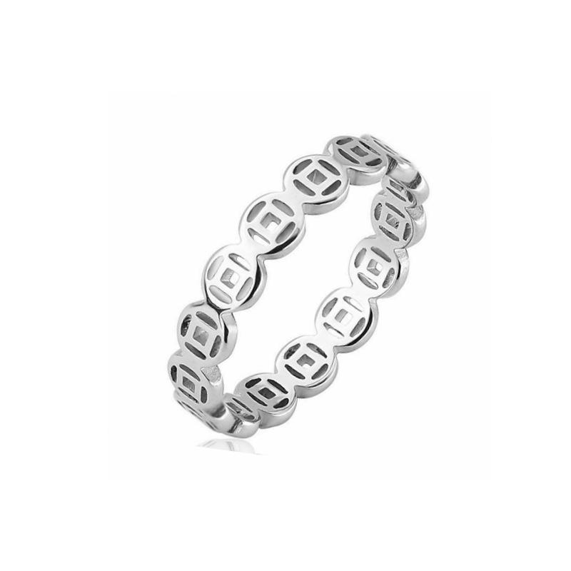 Qian Duoduo copper coin rings are wholesale in a large number of spot factories, with personality meaning to attract wealth and transshi no. 5 серебряный