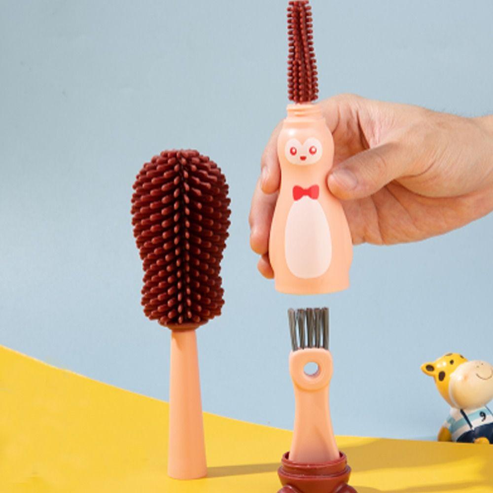 Flexible Silicone Bottle Brush Silicone Bottle Cup Scrubber Durable Bottle Brush Set  Home