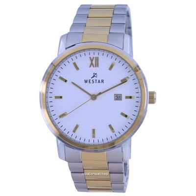 White Dial Two Tone Stainless Steel Quartz 50245 CBN 101 Men's Watch