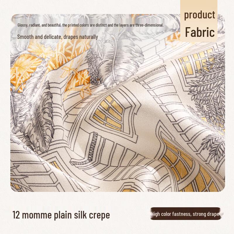 100% Mulberry Silk Printed Square Scarf