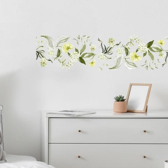 Flowers Wall Decals Peel And Stick Removable Floral Art Wall Stickers for Living Room Girls Room Nursery Bedroom