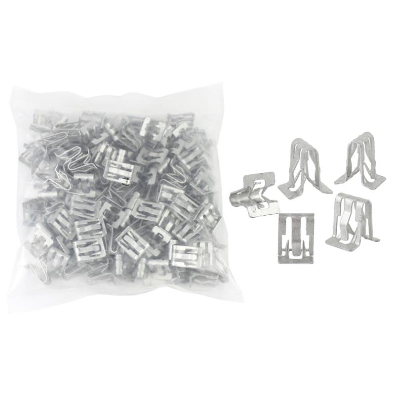 

100Pieces Car Fasteners Universal Car Dashboard DVD CD Panel Interior Trim Plate Fixed Iron Clip Buckle Auto Accessories 1
