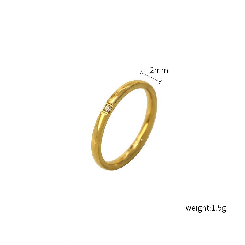 Vielseitiger Heißer Titanstahl 18K Vergoldet 316 Beliebter Ring Zirkon Paar Ehering Edelstahl Trendiger Schmuck Damen