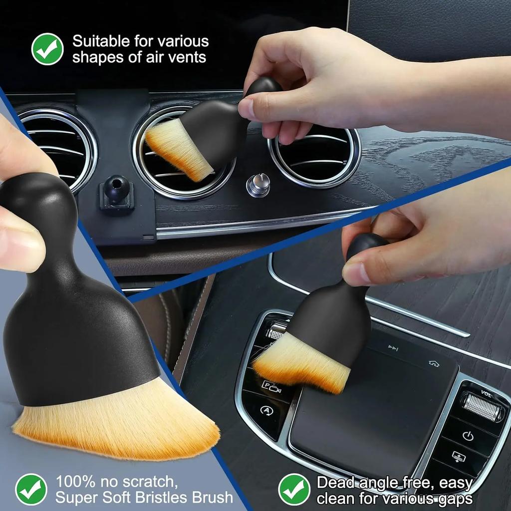 6Pcs Car Wash Care Detailing Brush Set for Cleaning Wheels Dashboards Vents and More Car Cleaning Tool Brushes Car Accessories