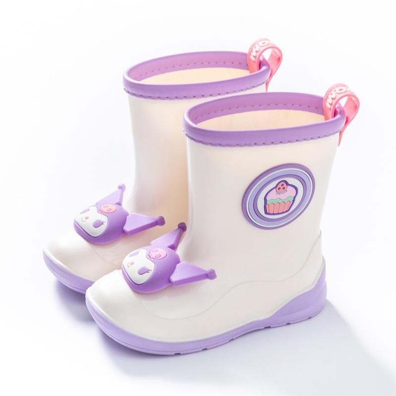 Children's Rain Boots Girls Kindergarten Kuromi Cartoon Cute Cinnamoroll Baby Rain Boots Girls Water Shoes