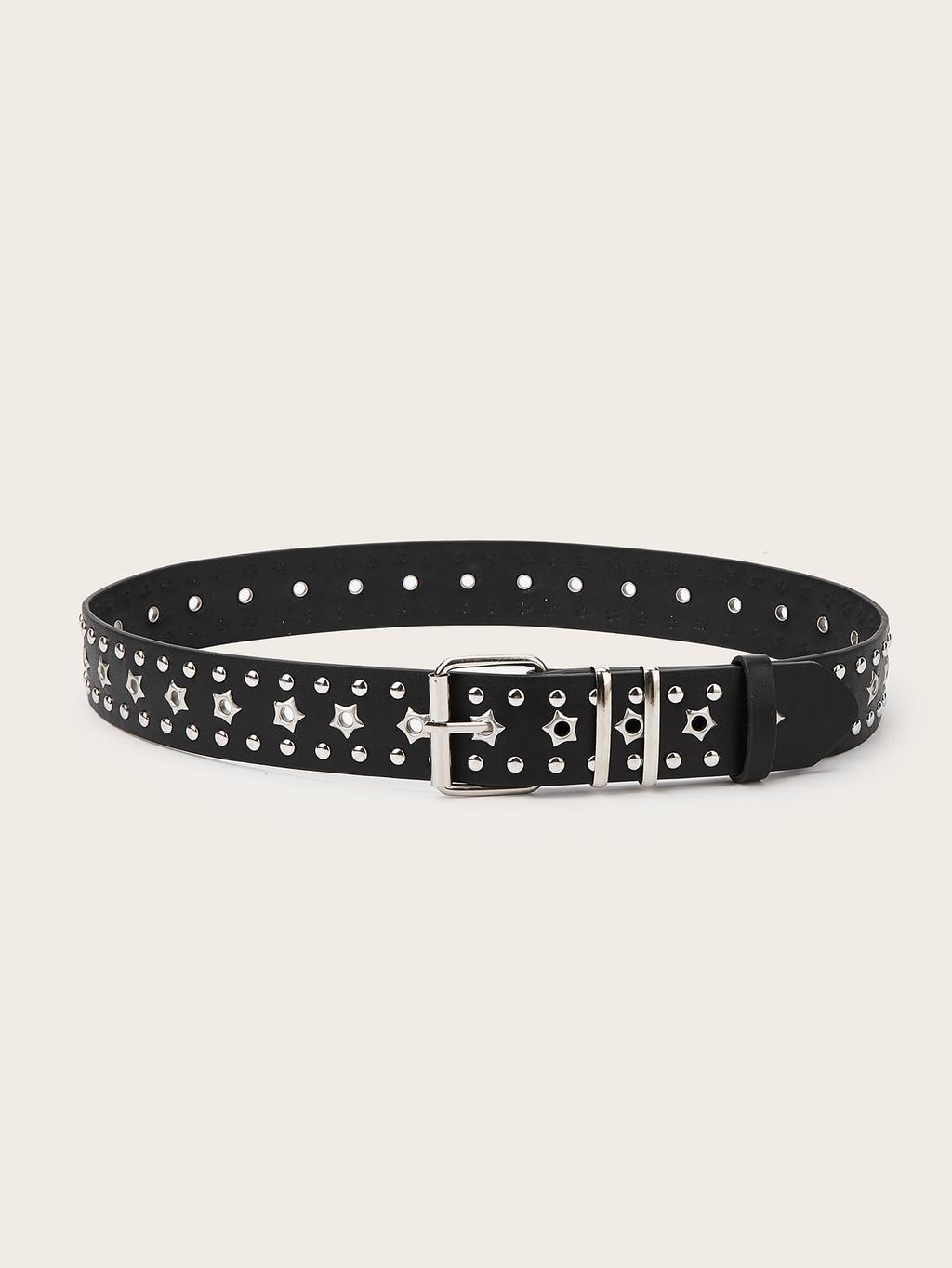 

Fashionable Solid Color Star And Rivet Decor Women Casual Belt For Use Daily