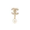 Chanel Doppel-C-Logo Metall Perlenohrringe Damenohrringe Gold A86506