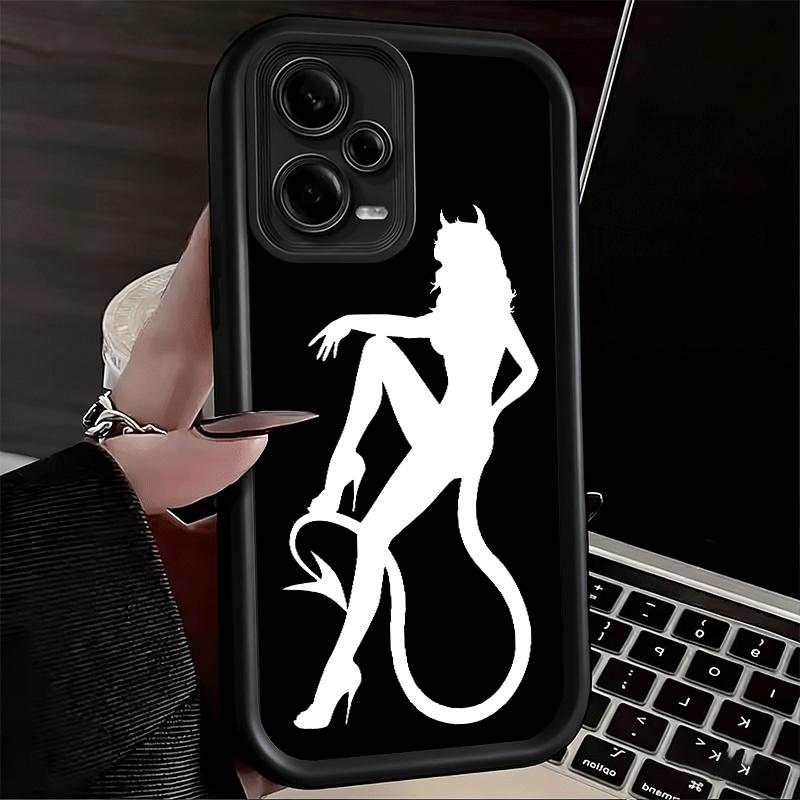 Devil Girl Silhouette Cool Soft Phone Case for Xiaomi Poco X7 X6 X5 Pro X4 Gt X3 F7 Ultra M8 M7 Redmi 15C 15 14C 13 13C 12 12C 1