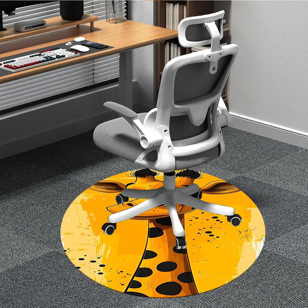 

1pcGiraffe Artwork Office Round Area Rug, Indoor Mat Suitable ForOffice, Under Office Chairs Bedroom Living Room Home Decor, Room Deco 006 80cm by 80cm