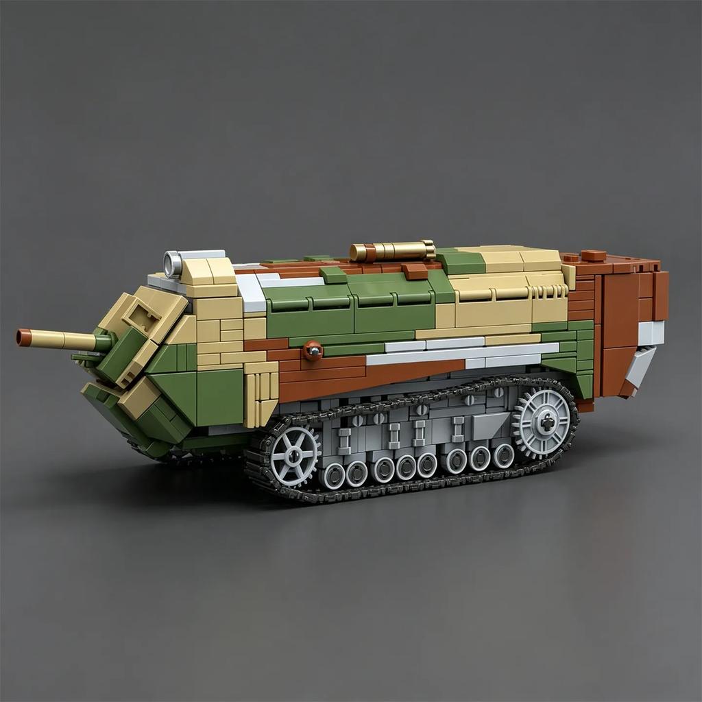 Figurines NEW Saint-Chamond Heavy Tank Military Weapons Model Kit (Late Model) Building Block