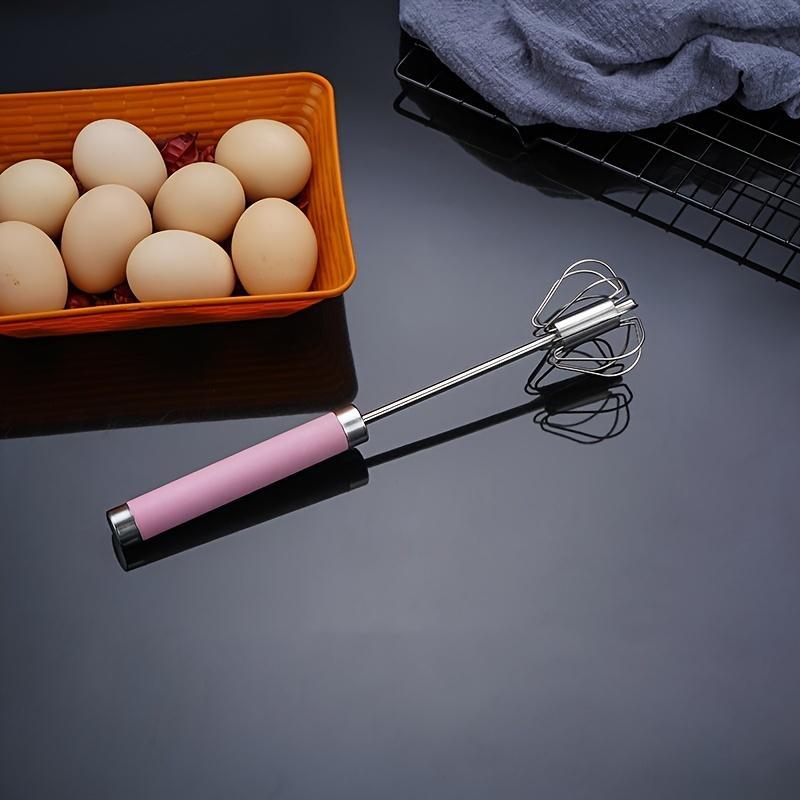 Stainless Steel Semi-Automatic Egg Whisk - Hand-powered Mixer for Easy Stirring, Whisking and Mixing - Essential Kitchen Gadgets