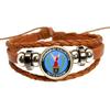 España Guardia Civil El Honor Es Mi Divisa Glass Leather Bracelets Multilayer Spanish Police Braided Bracelets Bangles Jewelry