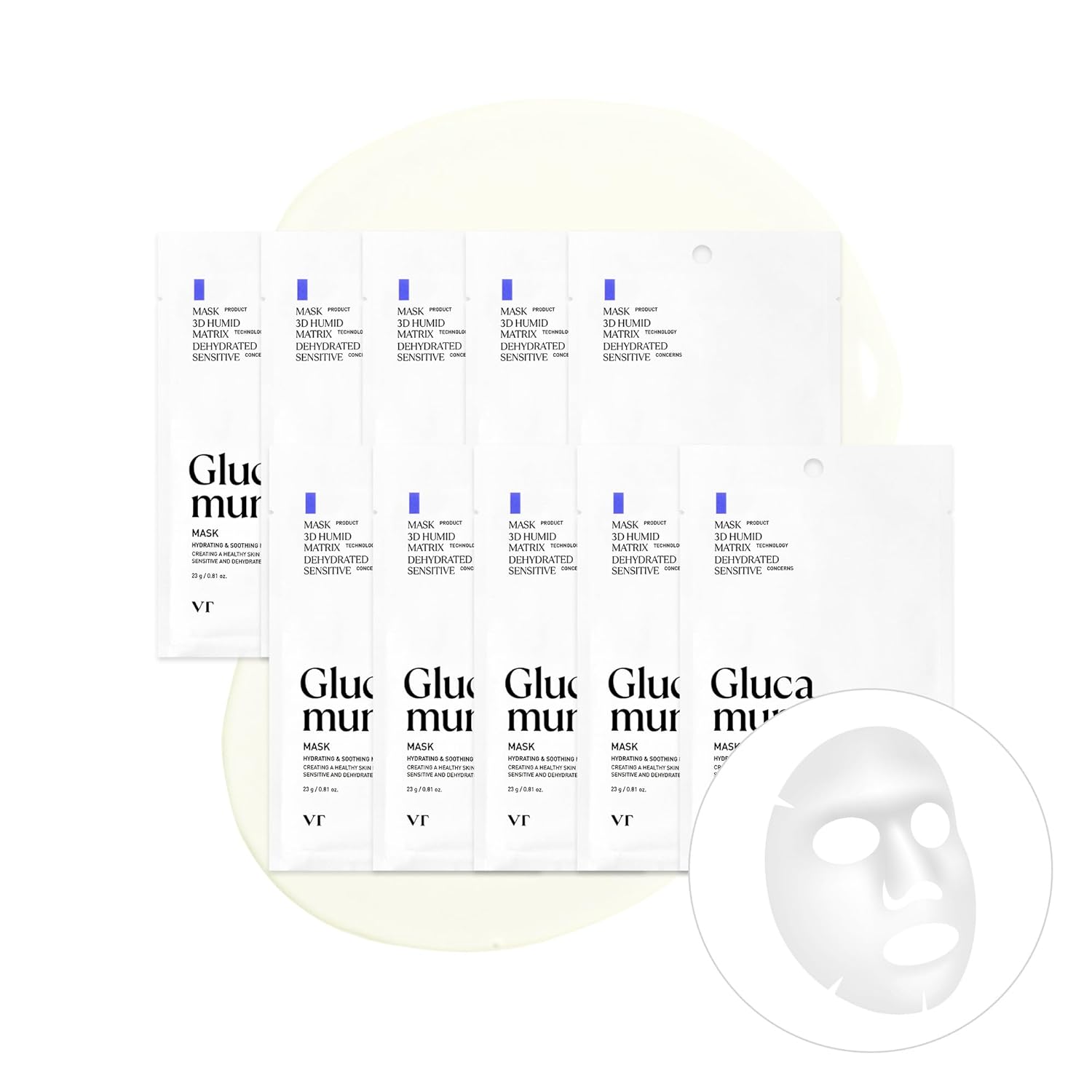 

VT Glucamune Calming Moisture Mask (10 sheets) – Soothing Vegan Sheet Mask for Sensitive Skin