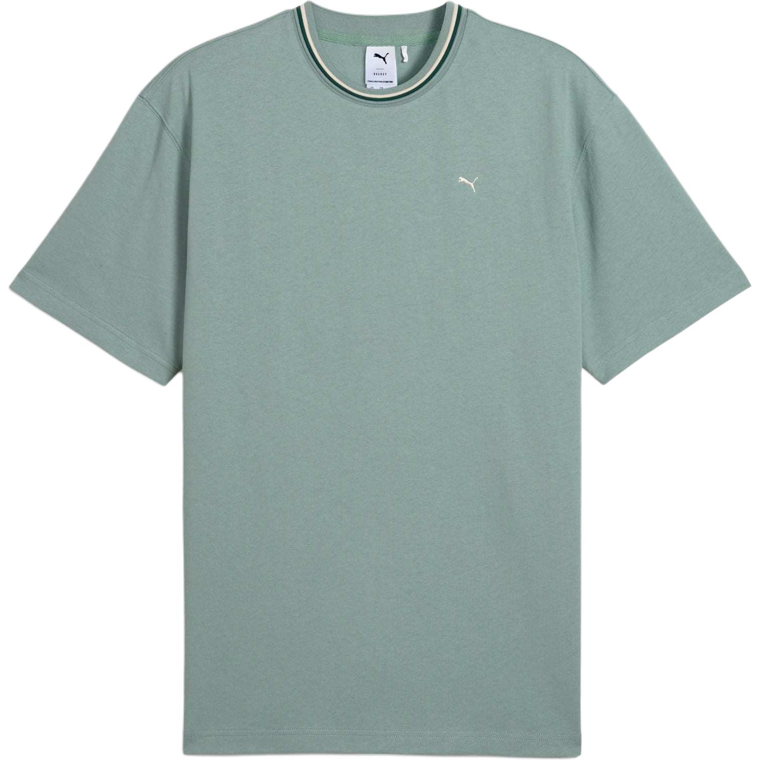

Puma Loose Fit Striped Trim Short Sleeve T-Shirt Men Tops Green 629394-30 M
