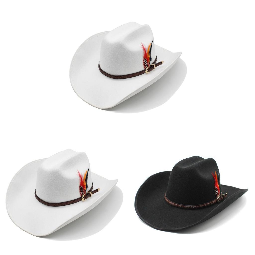 Tibetan Wool Felt Hat With Large Brim And Black Leather Belt For Men And Women Summer Sun Protection