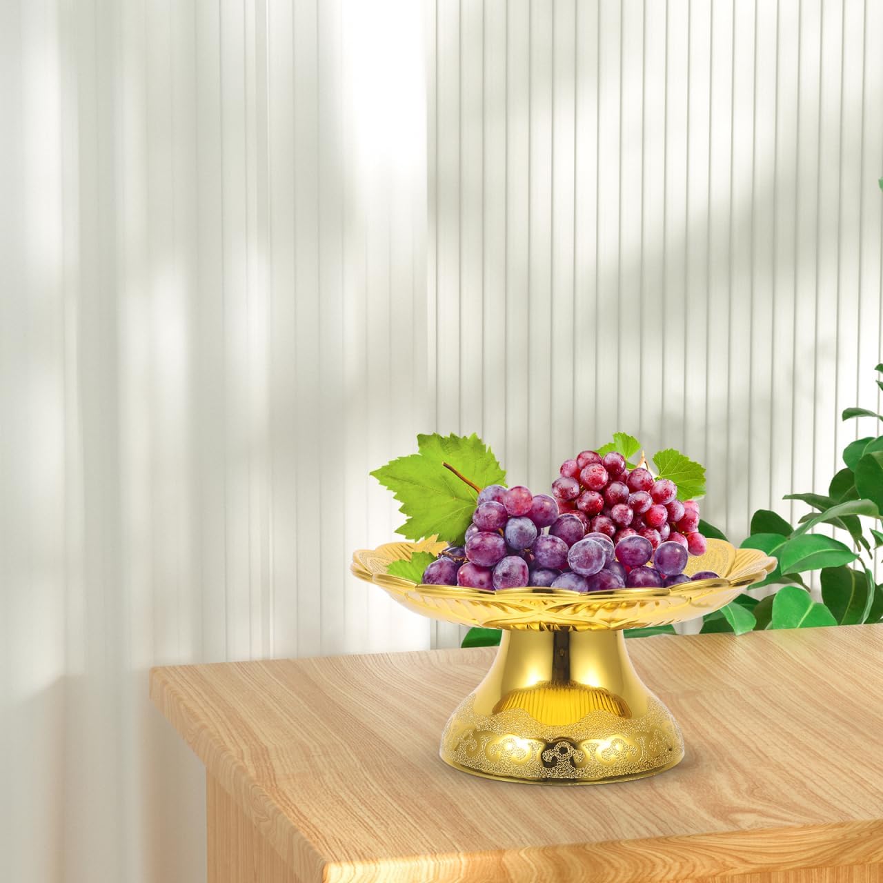 PRETYZOOM Decorative Fruit Bowl Footed Fruit Bowl Buddhist Offering Tray Buddhist Plate 7inch Lotus Offering Bowl Decorative Plate Cake Display Stand