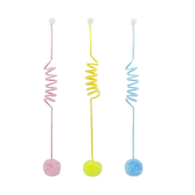 1/3Pcs Hanging Cat Toy Retractable Elastic Rope Plush Ball Teaser Wand Self Play Toy For Kitten Indoor Entertainment