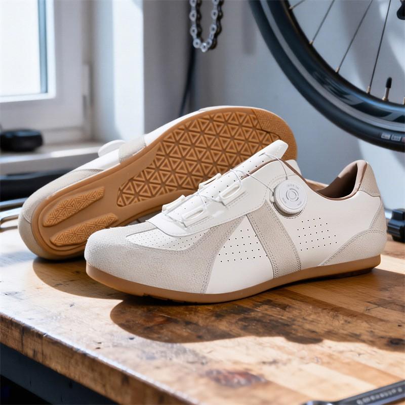 2026 Leather Unisex Cycling Shoes Breathable Hard Sole Road Mountain Bike Men Women