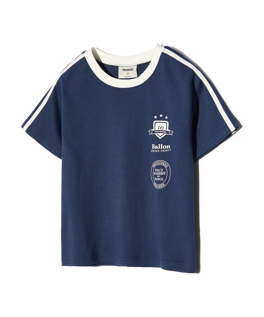 PEACE MAKER [2Type] Track Jersey Heavy Cotton Tee (Navy)