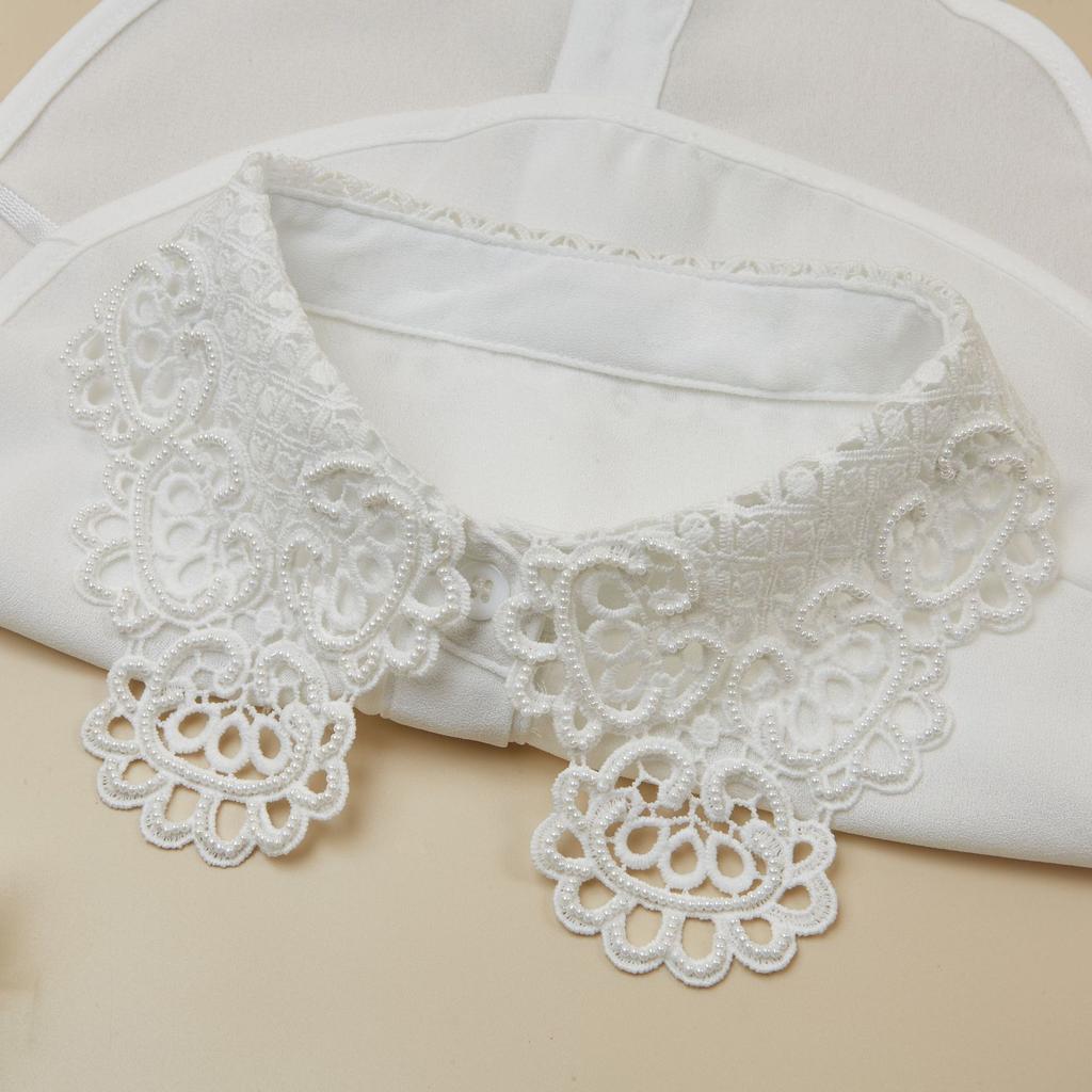 Perfect Match Korean Style Hollow Out Womens Fake Collar Removable Half Shirt Collar Decoration Blouse Detachable False Lapel Blouse Collars