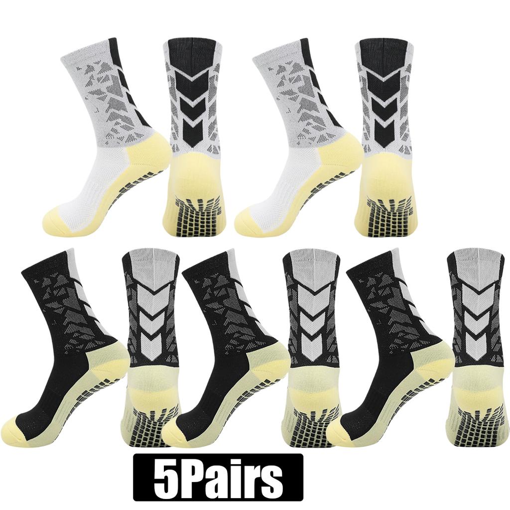 5Pairs Men Women Football Basketball Baseball Rugby Soccer Athletic Grip Socks
