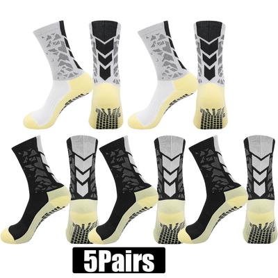 5Pairs  Men Women Football Basketball Baseball Rugby Soccer Athletic Grip Socks