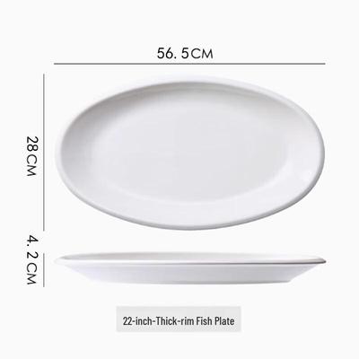 Japanese Style Oval Ceramic Fish Plate