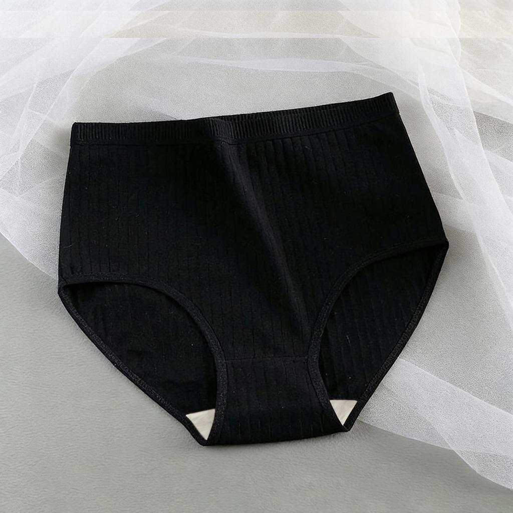 Large Size Women Spring and Autumn High Waist Belly Lift Hip Antibacterial Crotch Waist Breathable Hip Briefs