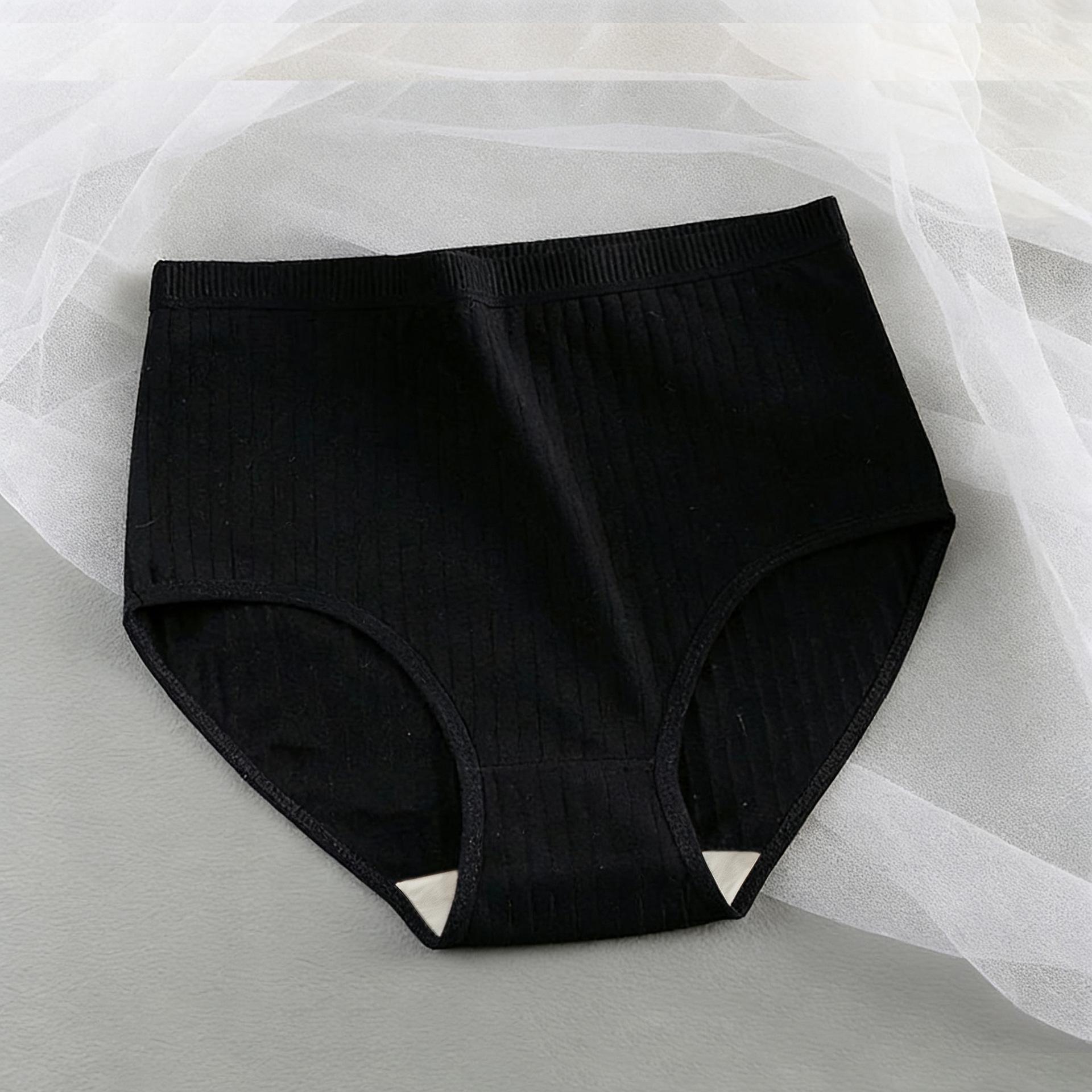 

Large Size Women Spring and Autumn High Waist Belly Lift Hip Antibacterial Crotch Waist Breathable Hip Briefs S чорний