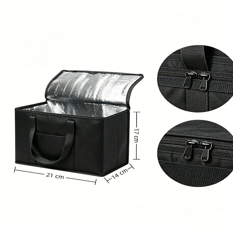 Thermal Insulated Food Delivery Bag Tear Resistant Aluminum Foil Lining Reusable Zipper for Commercial Food Delivery Service