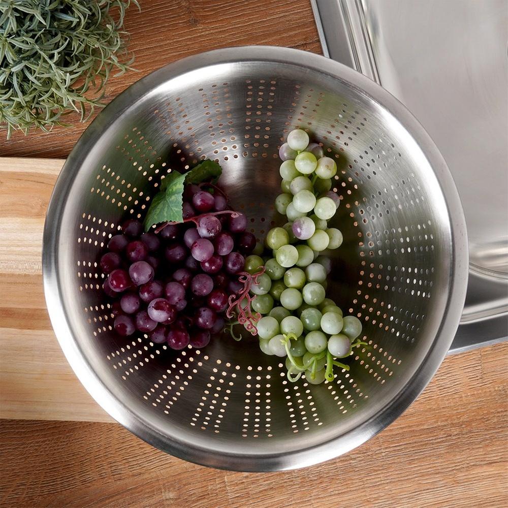 Kitchen Strainer Steel Colander Strainer for Straining Vegetables and Fruits 28 Cm