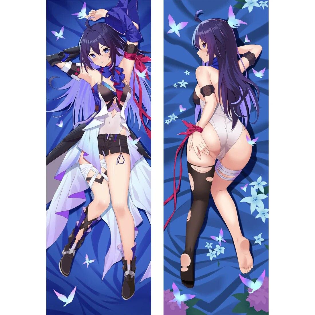 

Наволочка с аниме-декором Honkai: Наволочка Star Rail Seele Vollerei Dakimakura Waifu, чехол для подушки с двусторонним принтом, обнимающий тело Peach40X120CM