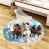 1pc Office Carpet Chair Mats Horses Running on Beach Perfect for Decorating Office Chairss, Or Bedrooms.YDT401