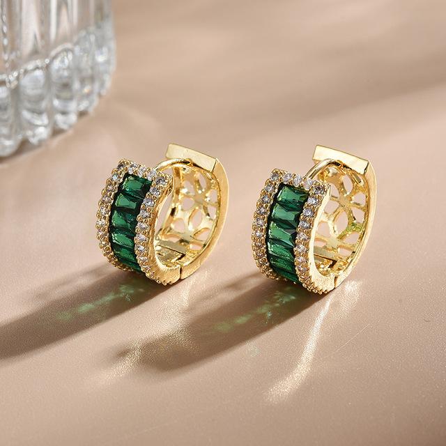 

Серьги с цветным цирконием Micro Pave для женщин зелёный