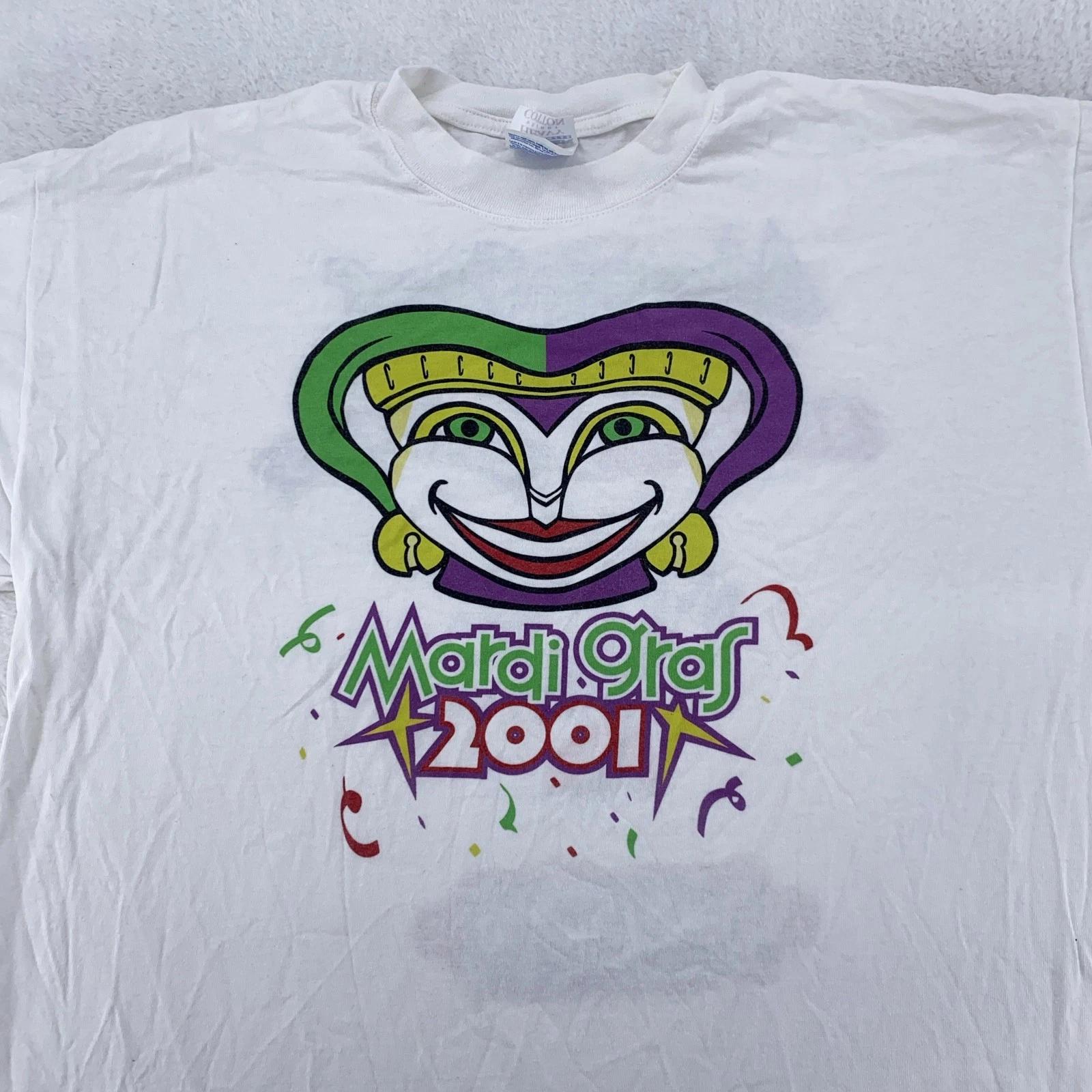 Vintage 2001 Mardi Gras Shirt Mens XL Jester Smirnoff Alcohol Party New Orleans S