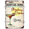 SQDGLZDrink Specials Metal Sign Vintage Plaque Plate Wall Decor For Pub Bar Cocktail Recipes Tin Sign Whiskey Menu Poster