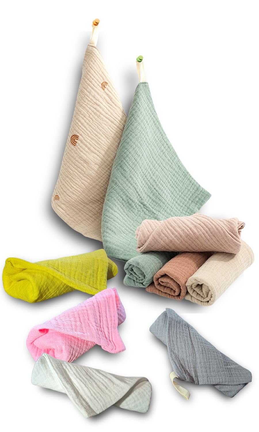 

Edges42 Gauze Baby Gauze Bath Mouth Wiping Nursery Handkerchiefs, Towels, Gauze, Towels, School, 10-Count (23cm)