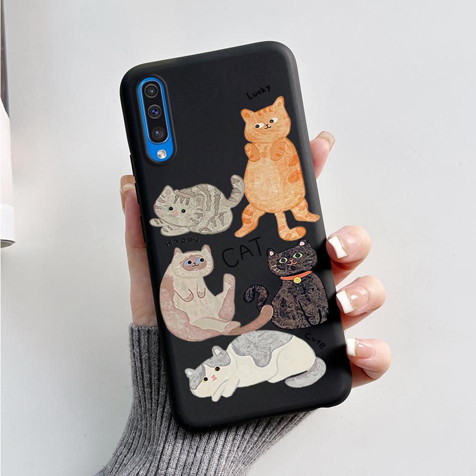 For Samsung A50 A50S A30S Case Cartoon Soft Liquid Silicone Full Protection Phone Back Cover For Galaxy A 50 50S 30S Funda Shell