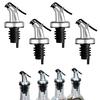 Bottle Pourer with Switch Cap, with Lid, for Olive Oil, Wine, Liquor, and Cocktails, Metered Pourer, Stainless Steel, Kitchen Utensil, Set of