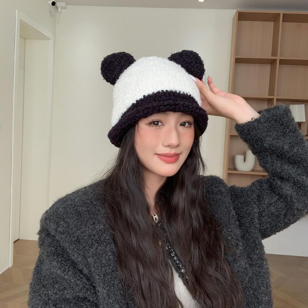 Women's New Warm Knitted Hat Korean Style Versatile Cute Ear Windproof Ear Protection Face Small Wool Hat