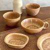 Chenxu Japanese Kiln Glazed Ceramic Tableware Set: Rice Bowls & Soup Plates for Hotels, B&Bs, Coffee & Dessert Shops, and Restaurant Settings.