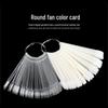 50-Piece Fan-Shaped Nail Art Display: Round & Square Tips Board
